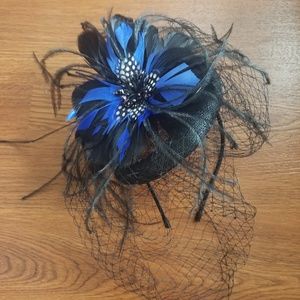 Blue Feathered Hairpiece